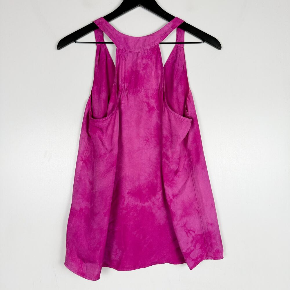 Graham & Spencer 100% Silk Tank Top Pink Tie Dye - S - Picture 5 of 8